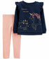 Carter's Baby Girls 2-Pc. Ruffled Magical Besties Fleece Top & Leggings 3 Months